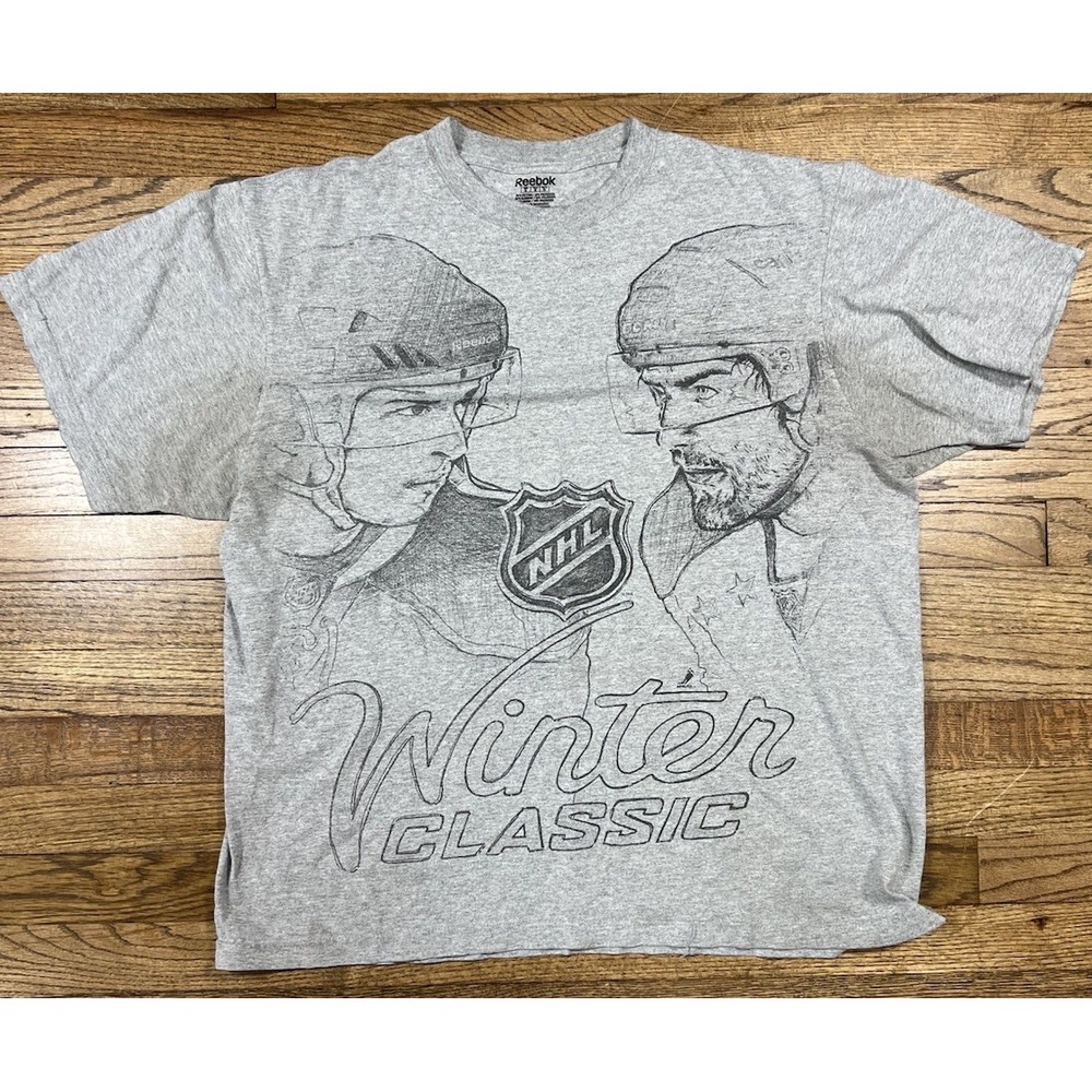 NHL Winter Classic 2011‎ T Shirt Penguins Capitals Ovechkin Crosby Caricature XL